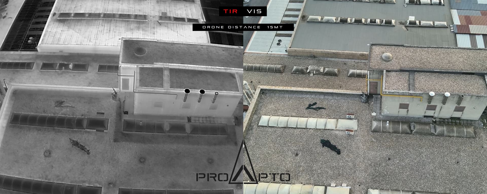 ProApto thermal camouflage — TIR vs VIS urban environment